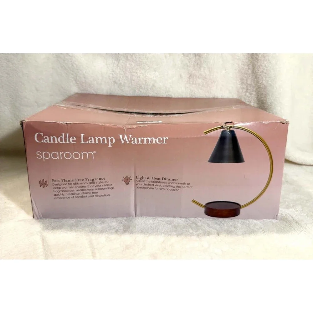 Sparoom Candle Lamp Warmer Moon Black Metal Wax Fragrance Melter Decor